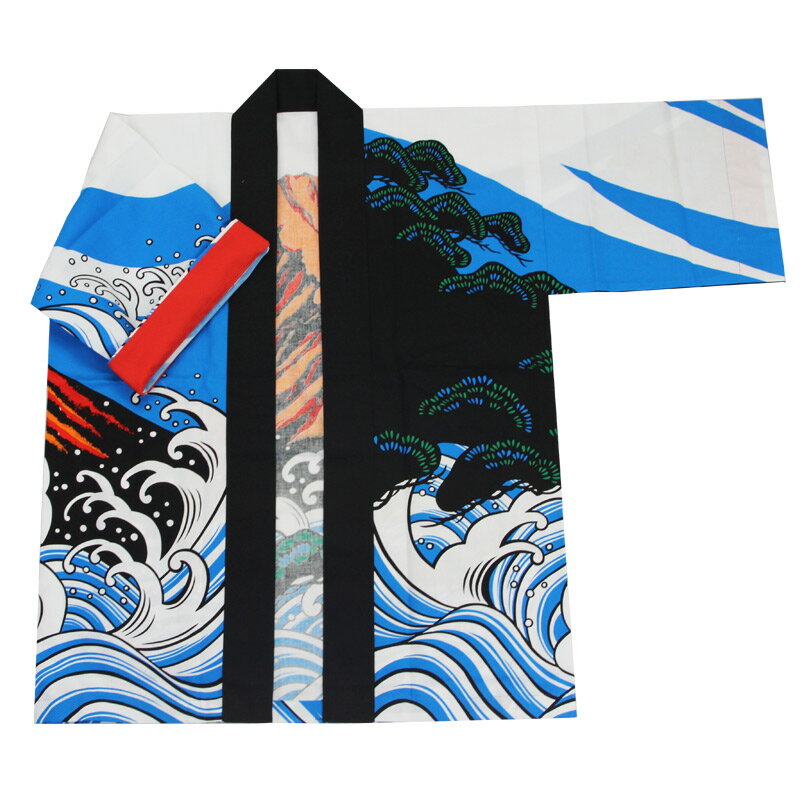 【袢天・法被】富士山・赤富士本格大人袢天 D6135【お祭用品/祭用品/お祭り/祭り小物】【はっぴ・はんてん・半被・袢纏】