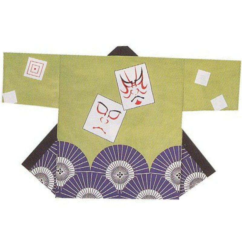 【半纏・法被】祭・踊り袢天 ポリエステル絽 隈取り 黄緑 B9171 【お祭用品/祭用品/お祭り/祭り小物】【はっぴ・はんてん・半被・袢纏】