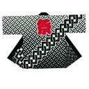 【お祭り・法被・はんてん】 祭・踊り袢天 シルクプリント ネズ地に紺 二の字/吉原 【お祭用品/祭用品/お祭り/祭り小物】【はっぴ・はんてん・半被・袢纏】(20...