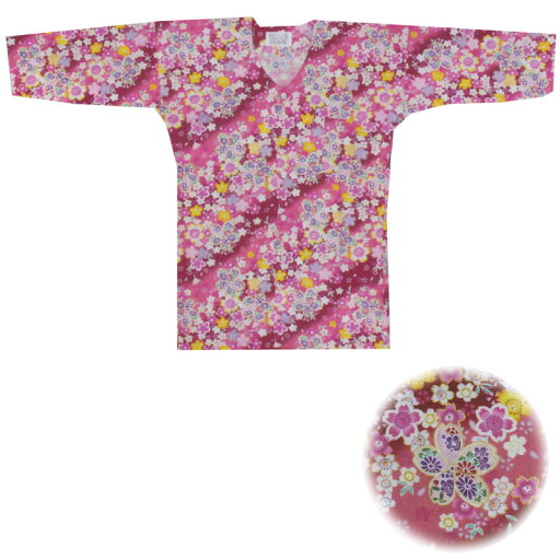 【お祭り用品・衣装】鯉口シャツ 桜吹雪 赤 S-LL D9554 【お祭り用品・衣装】鯉口シャツ 桜吹雪 赤 S-LL D9554
