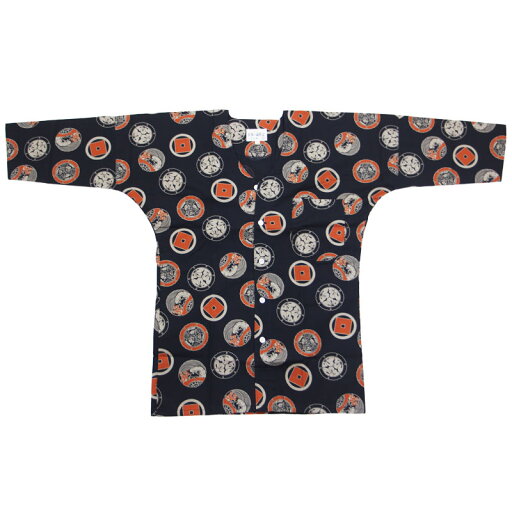 【お祭り用品・衣装】鯉口シャツ 家紋柄 赤 M-LL B677 【お祭り用品・衣装】鯉口シャツ 家紋柄 赤 M-LL B677