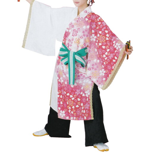おどり袢天 白/ピンク 桜 B8507【よさこい/踊り衣裳/祭用品/お祭り/祭り小物】【はっぴ・はんてん・半被・袢纏】 おどり袢天 白/ピンク 桜 B8507【よさこい/踊り衣裳/祭用品/お祭り/祭り小物】【はっぴ・はんてん・半被・袢纏】