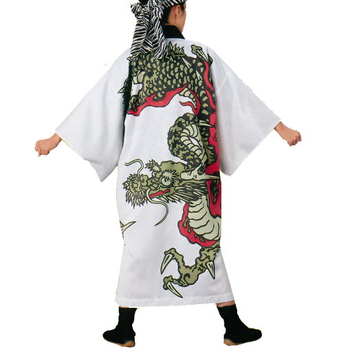 おどり袢天 白 龍 B8554【よさこい/踊り衣裳/祭用品/お祭り/祭り小物】【はっぴ・はんてん・半被・袢纏】 おどり袢天 白 龍 B8554【よさこい/踊り衣裳/祭用品/お祭り/祭り小物】【はっぴ・はんてん・半被・袢纏】