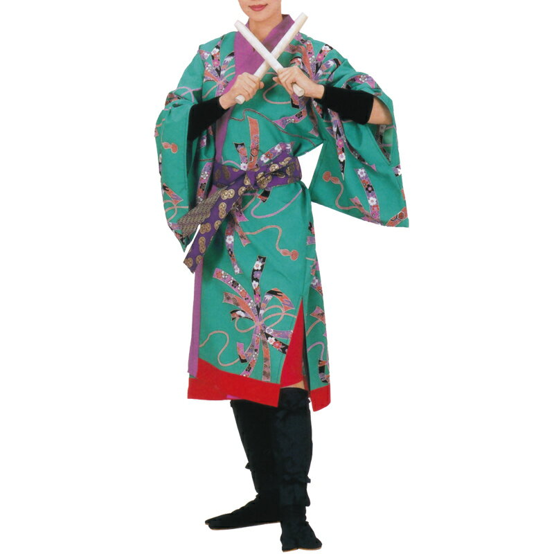 おどり袢天 緑 のしめ(熨斗) B8517【よさこい/踊り衣裳/祭用品/お祭り/祭り小物】【はっぴ・はんてん・半被・袢纏】
