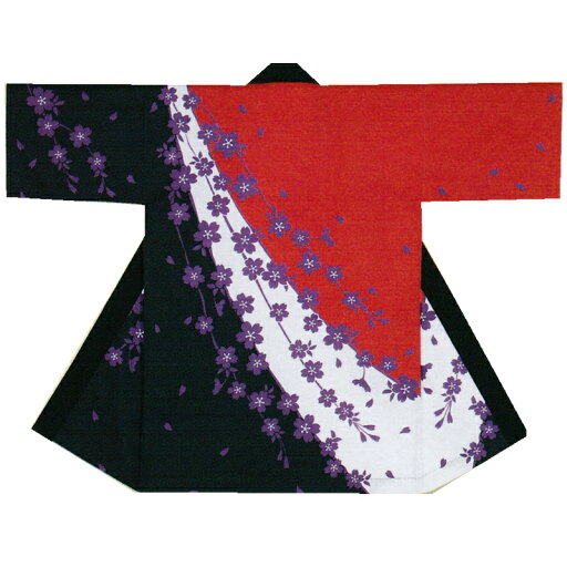 長袢天 黒/赤 桜 B9018【よさこい/踊り衣裳/祭用品/お祭り/祭り小物】【はっぴ・はんてん・半被・袢纏】 長袢天 黒/赤 桜 B9018【よさこい/踊り衣裳/祭用品/お祭り/祭り小物】【はっぴ・はんてん・半被・袢纏】