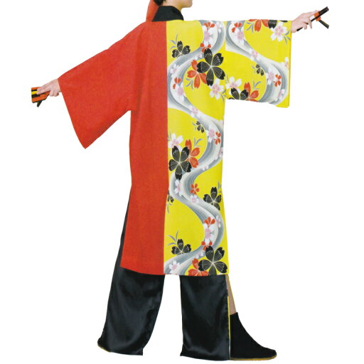 おどり袢天 黄/赤 桜 B8581【よさこい/踊り衣裳/祭用品/お祭り/祭り小物】【はっぴ・はんてん・半被・袢纏】 おどり袢天 黄/赤 桜 B8581【よさこい/踊り衣裳/祭用品/お祭り/祭り小物】【はっぴ・はんてん・半被・袢纏】