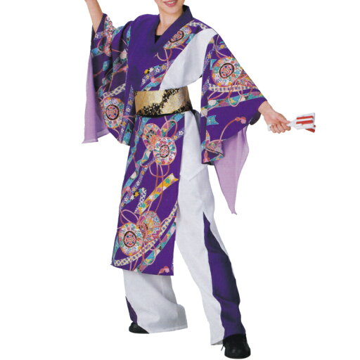 よさこい衣裳 上衣 紫花柄 C60011【よさこい/踊り衣裳/お祭用品/まつり用品/お祭り】 よさこい衣裳 上衣 紫花柄 C60011【よさこい/踊り衣裳/お祭用品/まつり用品/お祭り】