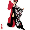 よさこい長袢天 赤 黒 花柄 C60125【よさこい/踊り衣裳/お祭用品/まつり用品/お祭り】