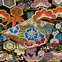 金襴 生地 西陣織 亀甲松竹梅 濃紺 不織布無し q-2 和柄生地 つまみ細工 和風生地 和柄 金襴