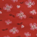 金襴 生地 西陣織 桜散し 赤 不織布無し g-2 ,1 和柄生地 つまみ細工 和風生地 和柄 金襴