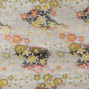 金襴 生地 西陣織 ぼかし桜 白 不織布無し g-2 和柄生地 つまみ細工 和風生地 和柄 金襴