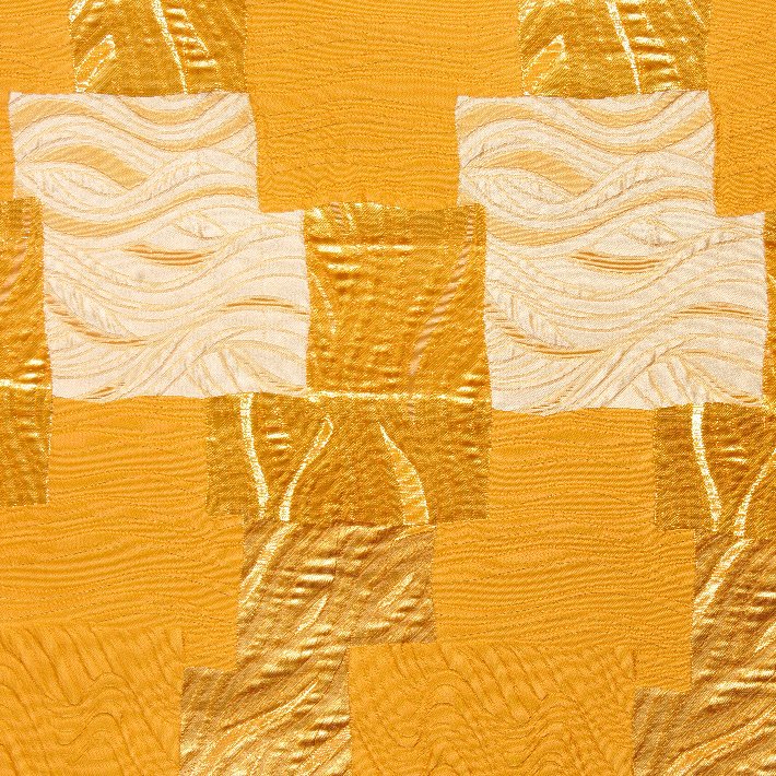金襴 生地 金茶色 色紙風　膨れ織り 不織布貼り 644 和柄生地 つまみ細工 和風生地 和柄 金襴