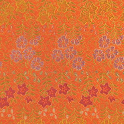 金襴 生地 もりさん 小花集め 薄いオレンジ色 不織布付き 332 和柄 つまみ細工 金襴織物