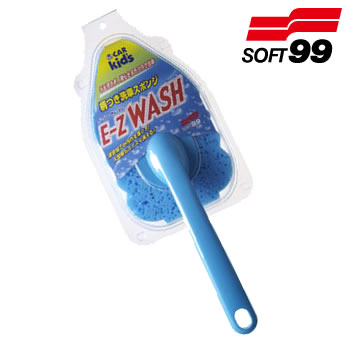 ソフト99コーポレーション E-Z WASH 特大洗車スポンジ 大きな車の天井もしっかり洗える！ 柄付きスポンジ