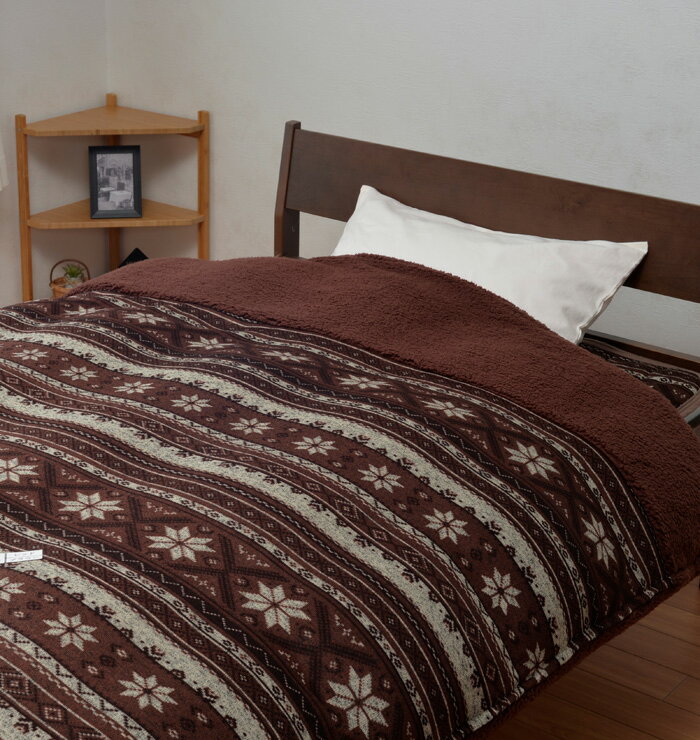 京都西川　1枚2役掛けふとんカバー　シングル　ぬくもりの森シリーズ　お手持ちの掛けふとんのカバーとして、1枚で毛布として　洗濯OK　YKKファスナー使用　着脱簡単ホック付きテープ