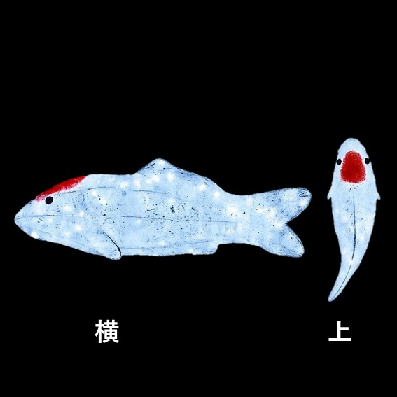 イルミネーション LEDクリスタルグロー 鯉　丹頂 防雨 常時点灯