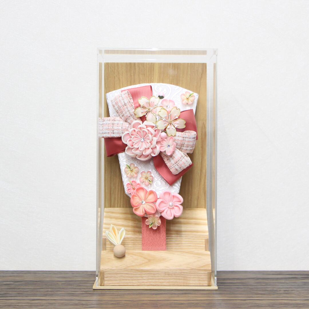 羽子板 リボンカンザシ アクリルケースあやか（ナチュラル） 7号