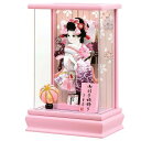 羽子板 羽子板ケース飾り アクリルケース 結菜 ピンク 7号 凛羽子板セット
