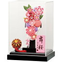羽子板 花づくし(ピンク) アクリルケース舞桜(黒) 9号