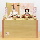雛人形 小出松寿作 三寸おぼこ親王 (白・ピンク) 収納飾り 間口40cm