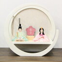 雛人形 収納飾り 親王飾り 木目込み人形 女流作家ゆうき作 京都西陣織 パステルカラー 白塗月型飾り台 間口35cm白月台 光る桜型名前札付き