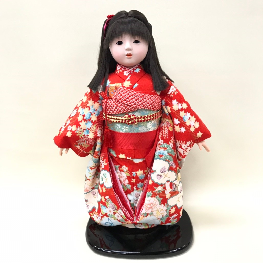 市松人形 日本人形 京友禅染 T13-10N 高さ：約47cm