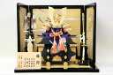 五月人形 武人作 12号銀河本金箔朱糸縅金枠台輪兜 絹しけ屏風平飾りセット