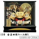 五月人形 こどもの日 端午の節句 ケース飾り 12号金真田兜パノラマケース飾り アクリルケース