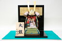 五月人形 おしゃれ コンパクト 清水久遊デザイン 雄山作 1/5本仕立大鎧黒小札淡萌黄 衝立飾り台セット
