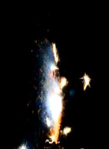 人形のモリシゲの雷雷門 【噴出し花火】｜アングル2