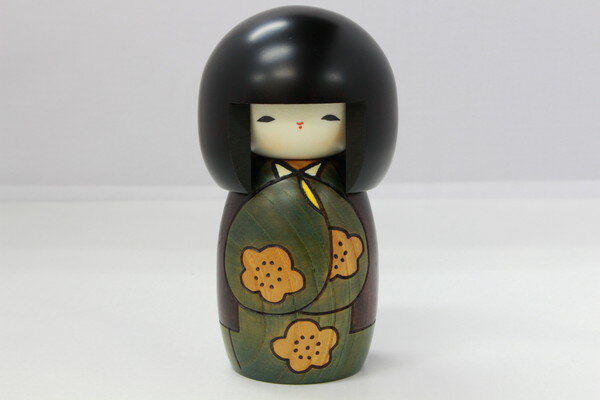 卯三郎こけし 日本のお土産に大人気 日本製 木製 民芸品 伝統工芸品 卯三郎作 こけし 好日（小）青 No-19