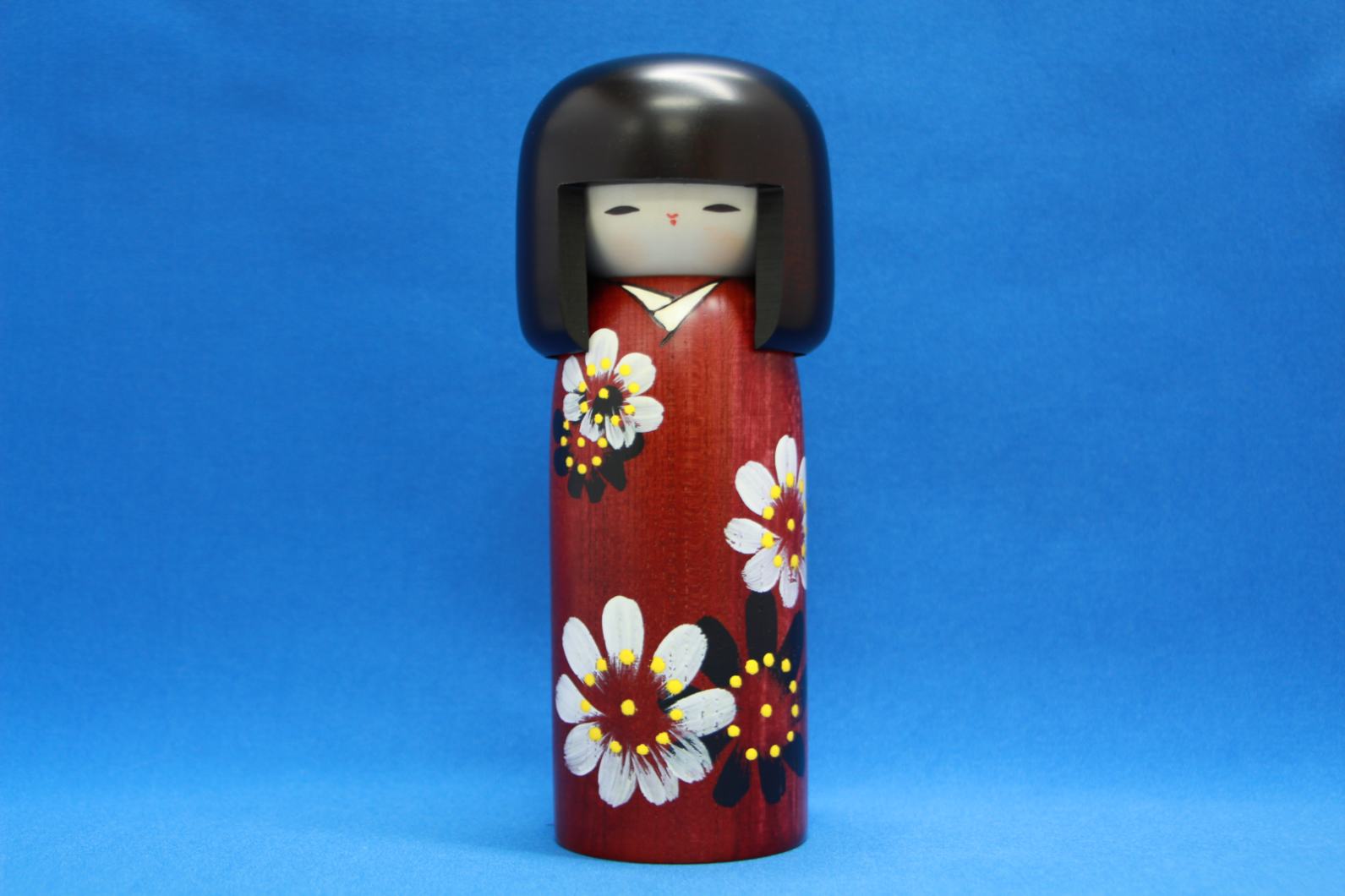 卯三郎こけし 日本のお土産に大人気 日本製 木製 民芸品 伝統工芸品 卯三郎作 こけし 花車（小） No-21