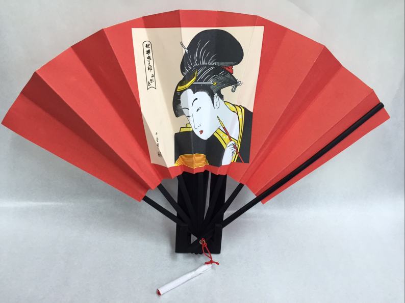 浮世絵扇子(キセル)9寸化粧箱スタンド付 [3]