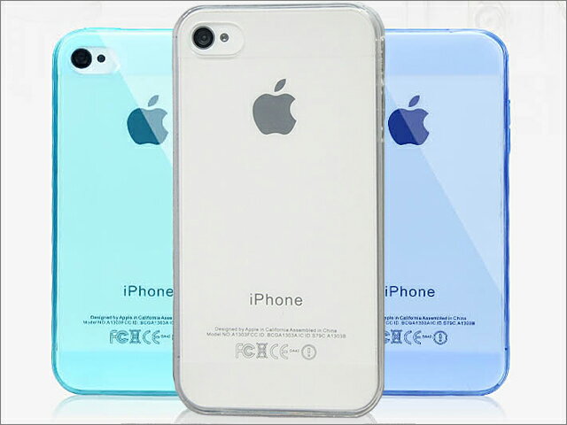 【全6色】iPhone4/4S対応 透明TPUソフトケース｜シンプルな上下半透明クリアーカバー 送料無料