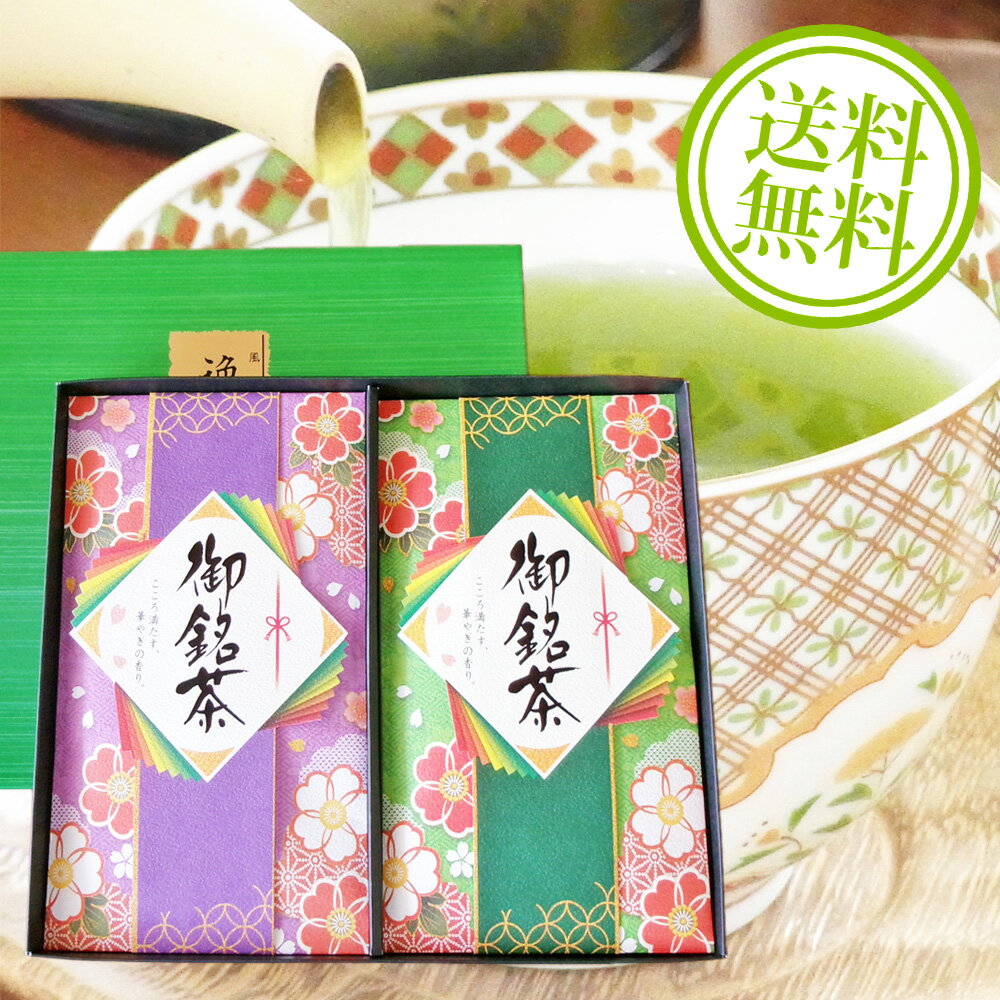 お茶ギフト　ゆうパケット利用　店長おすすめ煎茶　和紙風包み平袋2本詰合せ　／茶葉商品／200g（100g×2袋）ギフトセット　創業九十余年　お茶のモリタ園