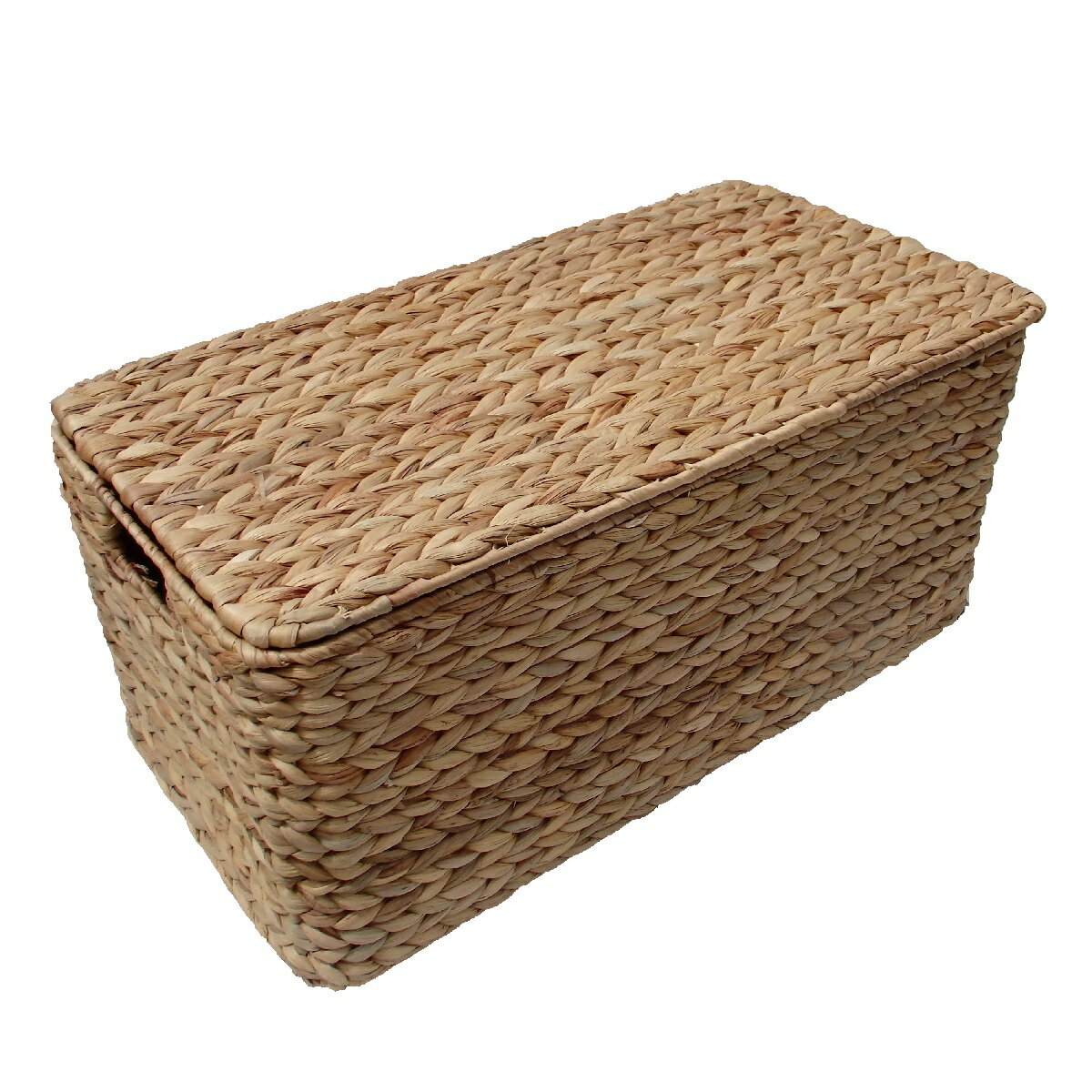 ウォーターヒヤシンスバスケットフタ付き　56cmx29cmxH25cm　かご アジアン BOX 収納 おしゃれ ボックス ヒヤシンス 自然 天然 ベトナム Lサイズ ラージ