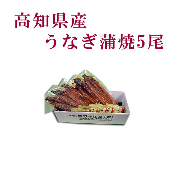 蒲焼用タレも安心・安全な「無添加」です。 商品情報 商品名 高知県産　うなぎ蒲焼　5尾 内容量 5尾（蒲焼のタレ付き） 　 保存方法 冷凍庫 　 賞味期限 冷凍で約6ヶ月 　 配送方法 クール冷凍便 製造 高知県 生産者 四万十生産四万十川流域の地下天然水にて「うなぎの稚魚（シラスウナギ）」 を育てた上質のうなぎです。 &nbsp;&nbsp; 【美味しさの秘密】 育てた鰻（うなぎ）を加工する前、約3日〜7日間、地下天然水で引き締め、鰻（うなぎ）独特の臭みと余分な脂肪を取り除き、風味ある肉質に変えることです。 また焼きの工程では、「焼き」と「タレ付け」を3回行います。数回に分けることにより、鰻（うなぎ）にタレが沁み込みます。タレは創業35年変わらぬ味です。 &nbsp; &nbsp;&nbsp; 【安心・安全】 川の河口で採捕される「うなぎの稚魚（シラスウナギ）」を育てた上質のうなぎです。 採捕後は、高知県内の養鰻場で約6〜12ヶ月の間、大事に育てられ、「うなぎ蒲焼」に加工しお客様へお届けいたします。 &nbsp; &nbsp;&nbsp; 【絶妙なバランス】 肉厚がとてもあり、食べごたえ充分のうなぎ蒲焼。 身と皮の間には適度に脂が乗っています。 身は程よく引き締まっていながらも、ふっくらと香ばしく焼き上げた「うなぎ蒲焼」をご賞味ください。 &nbsp;&nbsp; &nbsp; &nbsp; 解凍せずに、真空パックのまま熱湯に3分〜4分温めてください。 （温め過ぎに注意してください） 温まったら、タレをつけてグリルなどで軽く焼いてください。 香ばしくなります。 ※電子レンジなどで温めるのはお控ください。