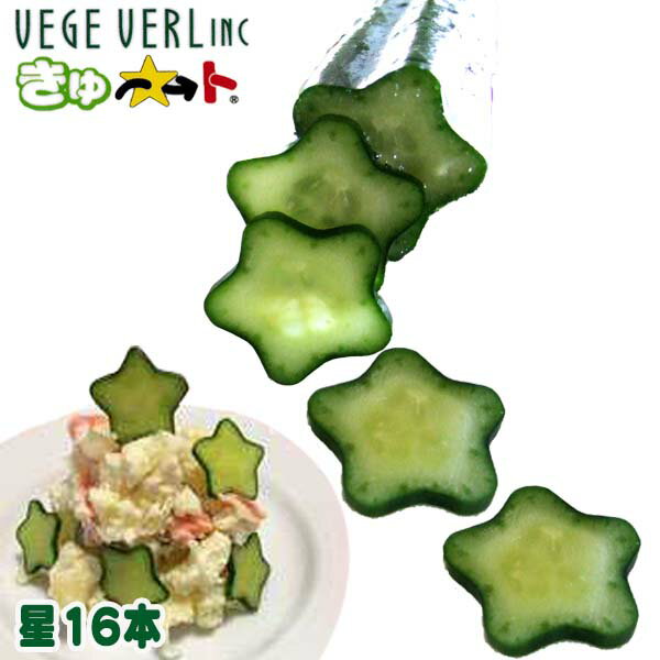 【産地直送】ほしのきゅうり（緑）16本〜きゅート〜ベジヴェール16本入り／きゅうり／高知／イベント／誕生日会／パーティー／星型／胡瓜／キュウリ／のサムネイル
