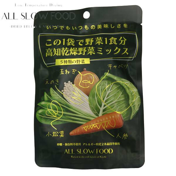 1食分の高知 乾燥 野菜ミックス 6gタイプ 5年保存 個包装 ALL SLOW FOOD 無添加 低温乾燥 高知県産 保..