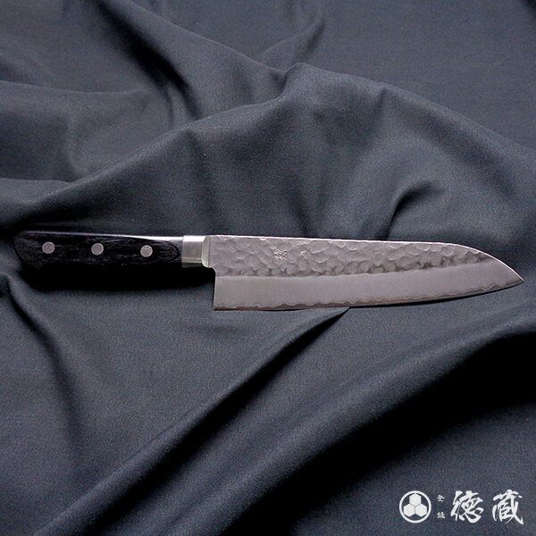 三徳ステンレス包丁　180mm/両刃/AUS8/積層材（黒色）/日本製/徳蔵刃物・TOKUZO KNIVES・JAPAN・Kitchen Knives・包丁・ほうちょう・ホウチョウ・切れ味・家庭用・万能・両刃・お手入れ簡単・錆に強い・プレゼント・ギフト・贈り物・一生モノ・母の日