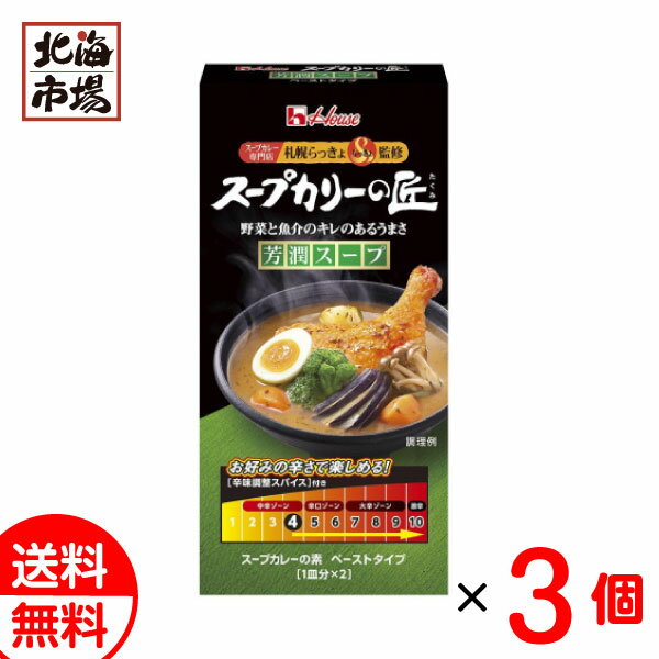 ハウス食品 スープカリーの匠 ペーストタイプ 芳潤スープ×3個セット 送料無料 スープカレーの素 「札幌らっきょ」監修ペースト メール便