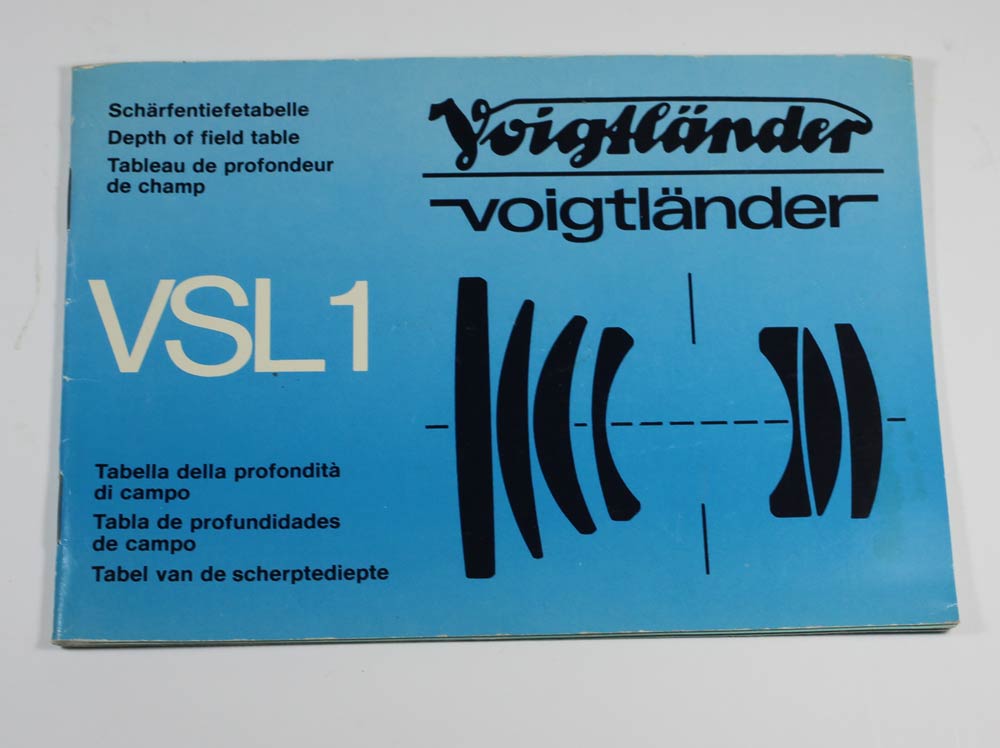 シンガポール製　VSL1　レンズ　マニュアルLENS Manual for Voigtlander VSL1