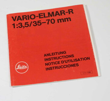 ドイツ製　ヴァリオエルマー　マニュアルManual for Leitz Vario-Elmar-R