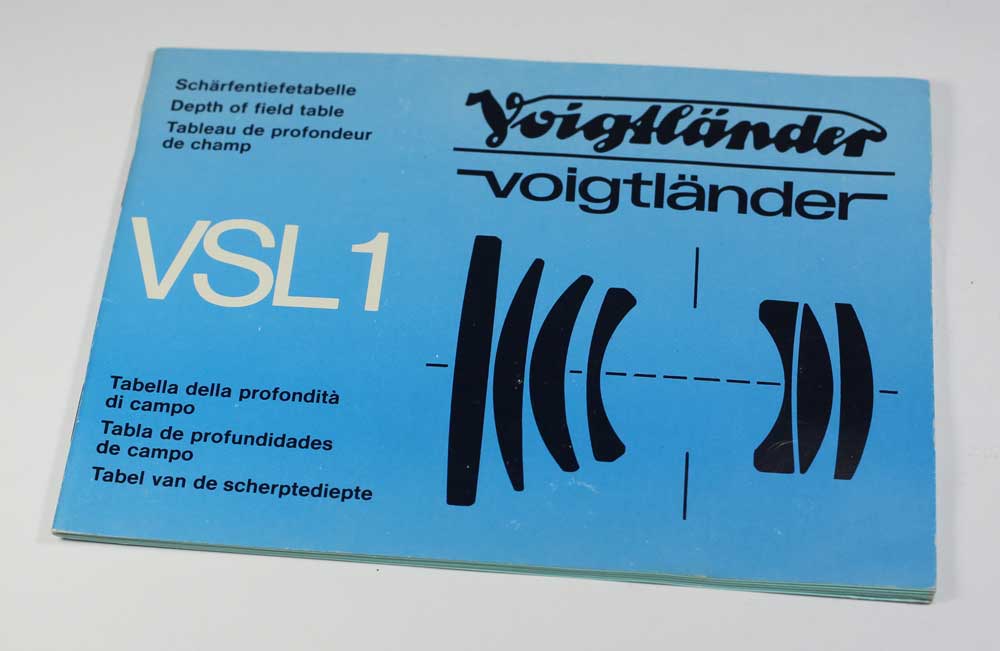 シンガポール製　VSL1　レンズ　マニュアルLENS Manual for Voigtlander VSL1