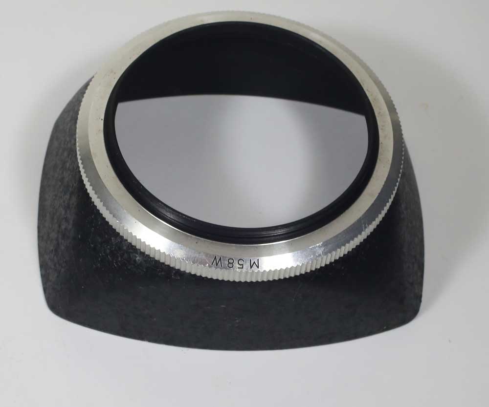 ドイツ製　角型レンズ用金属製レンズフッド　フィルター径58ミリ Lens Hood for wide lenses