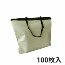 【エントリーでポイント5倍!】【不織布バッグ】ファスナー付きバッグS(ベージュ)100枚入 手提げ 袋