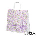 【紙袋】 自動手提袋 HX 紫花 (アイカ) 320×110×320mm (200枚入)