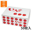 【化粧箱】L-2503 イラストいちご平詰め300g4P 2段BOX 295×205×120mm (50枚入)【代引不可】 フルーツ用 ギフト用 ギフトボックス...