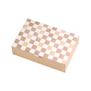 【エントリーでポイント7倍!12/4〜】【化粧箱】ルミアサービス箱 6個 格子 うすちゃ色トレー付 19-663UB