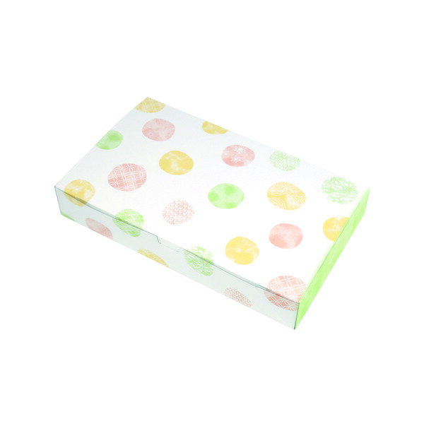 【エントリーでポイント7倍!12/4〜】【化粧箱】ルミアサービス箱 15個 和み柄 緑 トレー付 19-466B